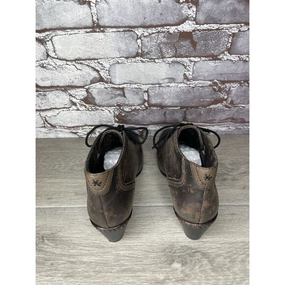 ROCKPORT Cobb Hill Rashel Dark Brown FLoral Leather Laced Booties Women 9M US/40 - Picture 5 of 16